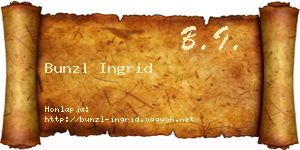 Bunzl Ingrid névjegykártya